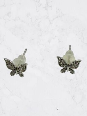 Sterling Silver 925 Butterfly Micro Mini Stud Earrings Fashion Jewelry Women’s